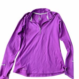 Nike Dri-FIT Purple Half Zip Running Pullover | Size S
